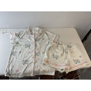 BedHead Wedding Size S Just Married Organic Cotton Blend Bride PJ Short SET